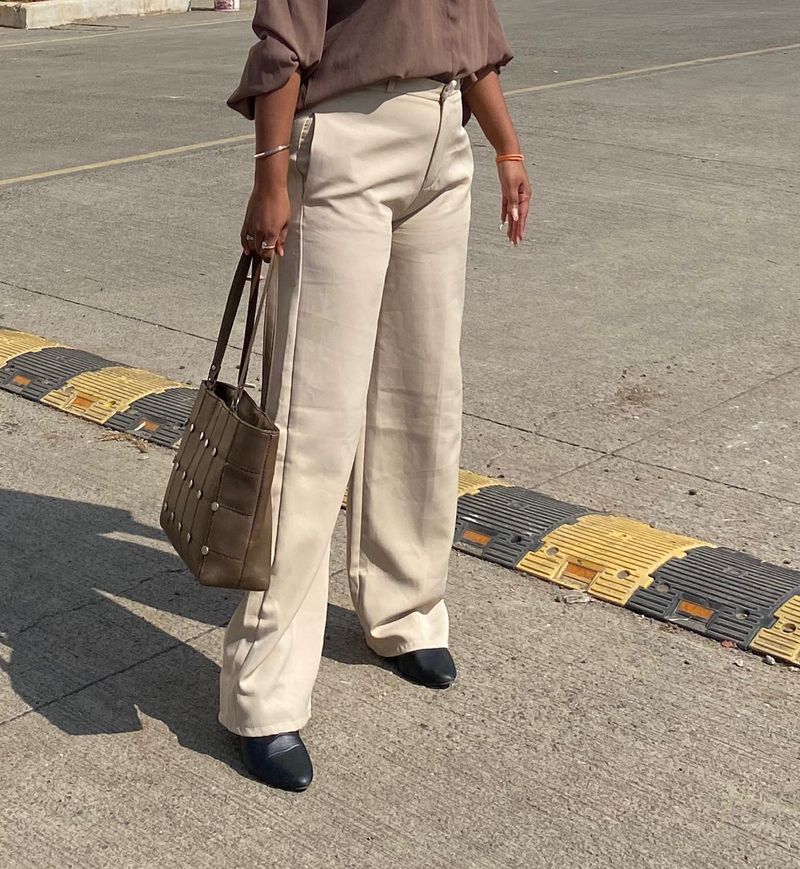 Beige Formal Trouser