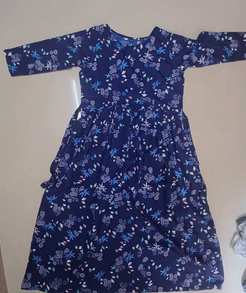 New Floral Navy Midi Dress