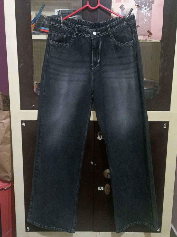 Wide Leg Black Jeans