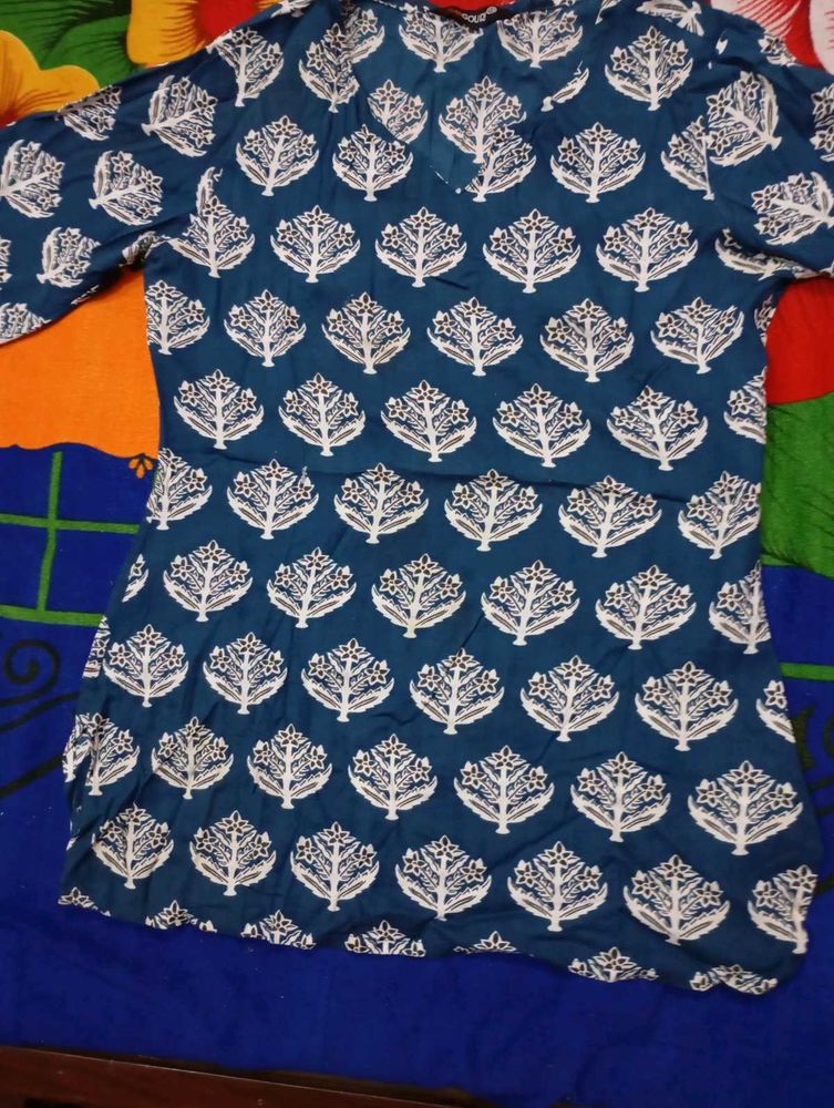 Blue Printed Tunic Top