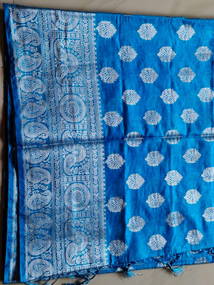 Blue Banarasi Silk Saree