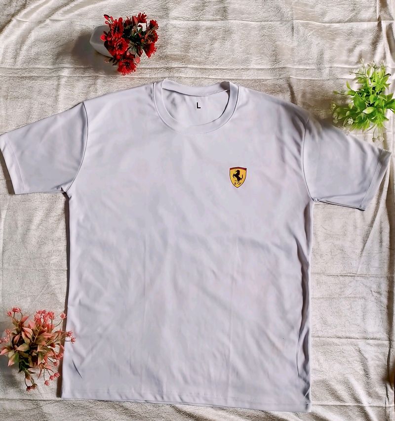 Ferrari White Tshirts For Men