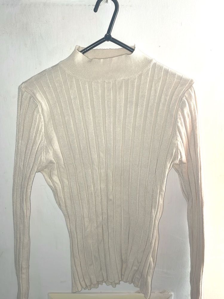 Ribbed Mock High Neck Top