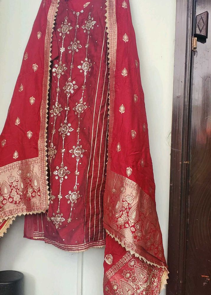 BANARAS SUIT WITH 😍 STONE WORK &amp; DUPATTA