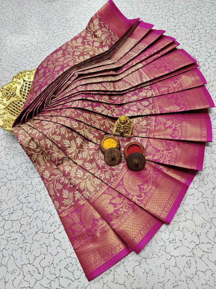 Pink Banarasi Silk Saree