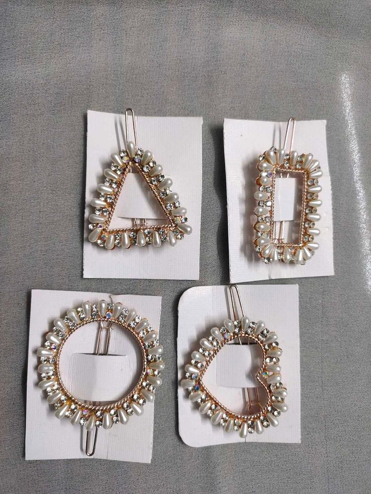 Pearl Geometric Hair Clips