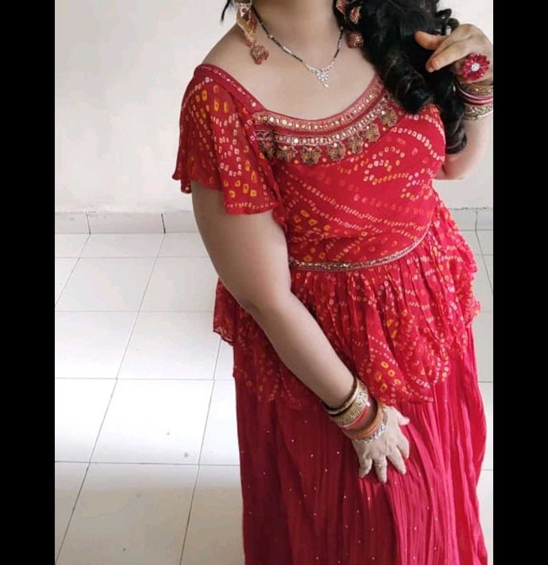 Designer Bandhani Print Choli Skirt