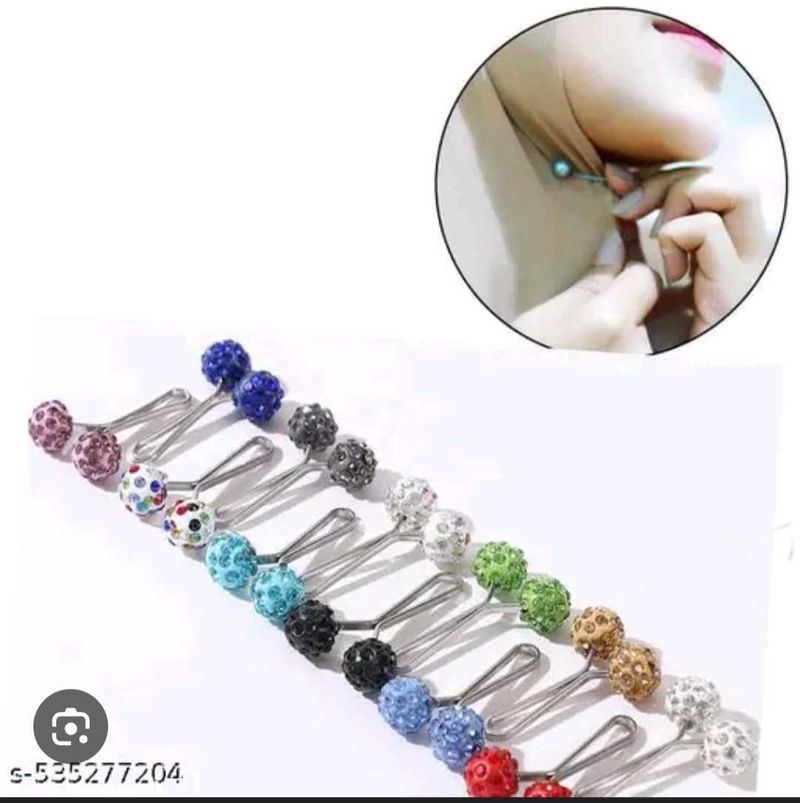 Colorful Crystal Hijab Pins 4 Pin