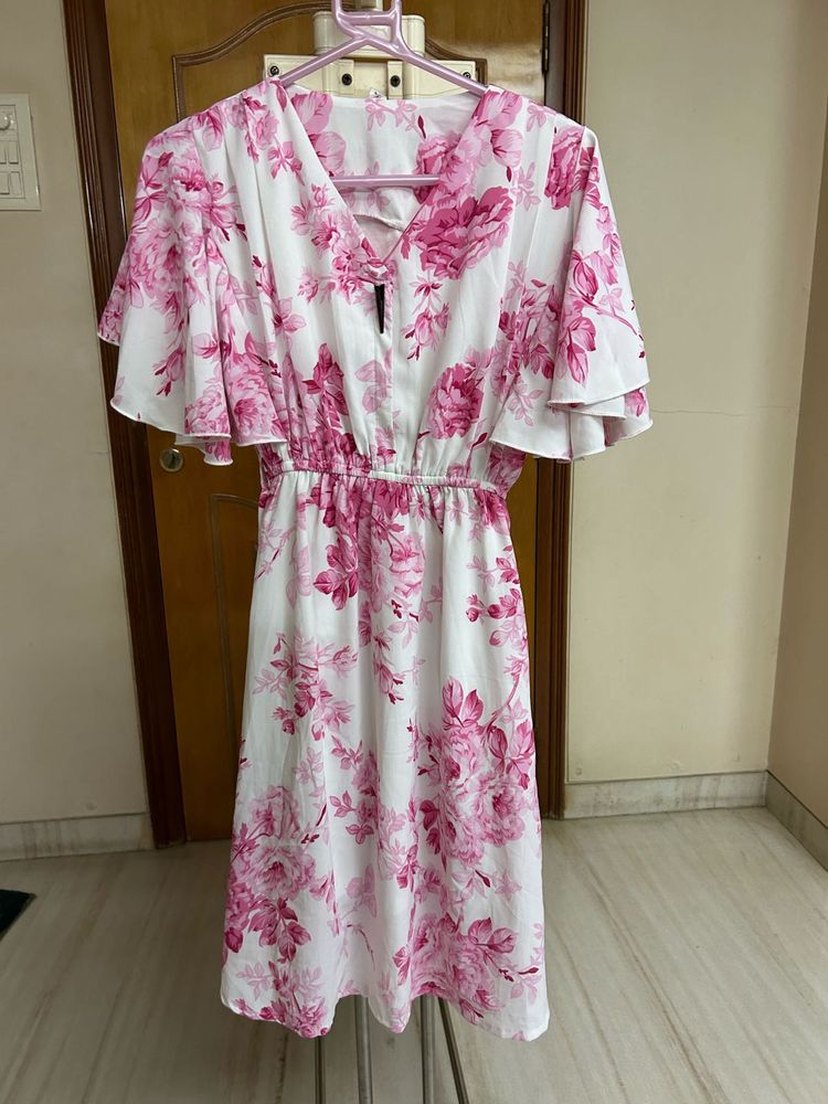 Floral Flutter Sleeve Dress