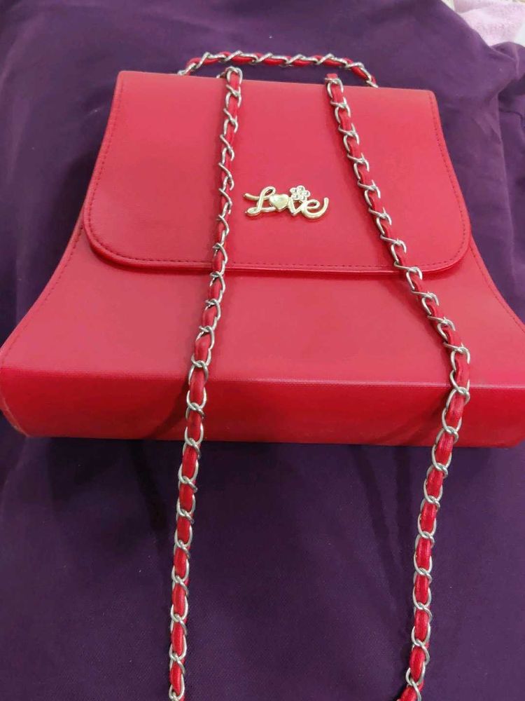Red &#39;Love&#39; Handbag
