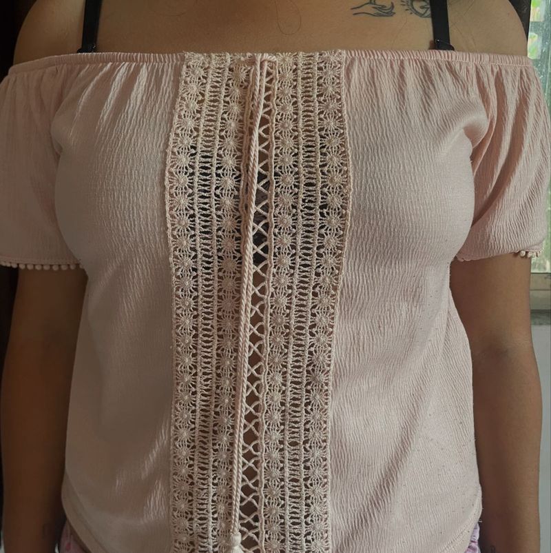 Off Should Patterned Top