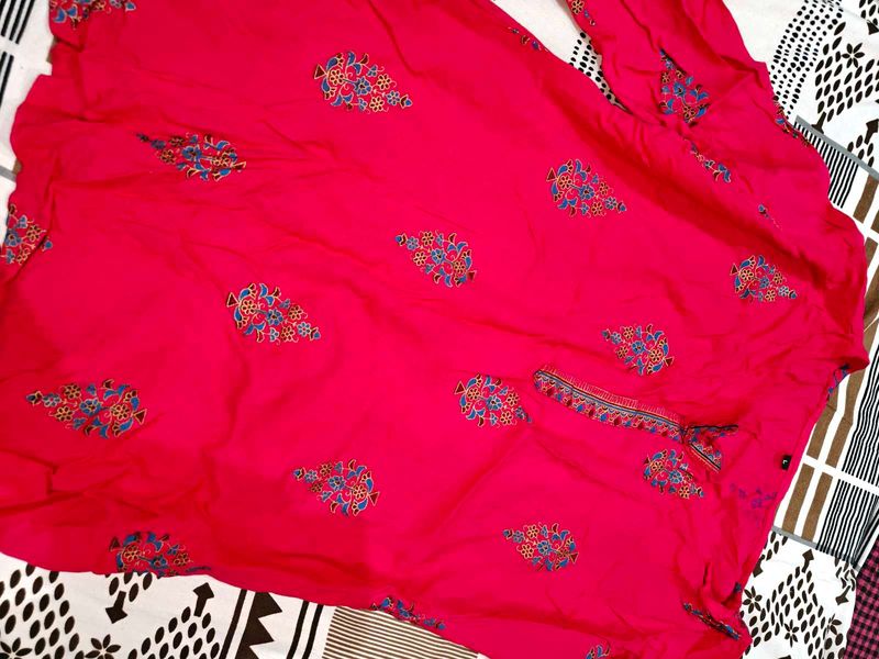 Pink Embroidered Kurta