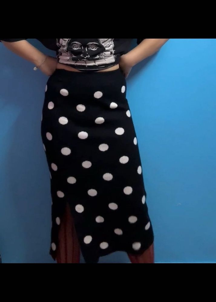 Polka Dot Midi Skirt