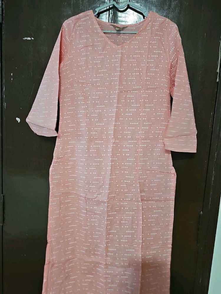 Peach Straight Kurta