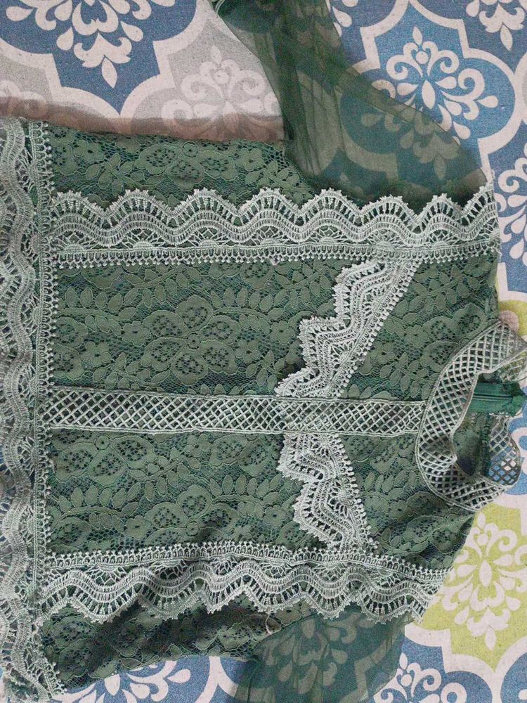 Green Lace Top
