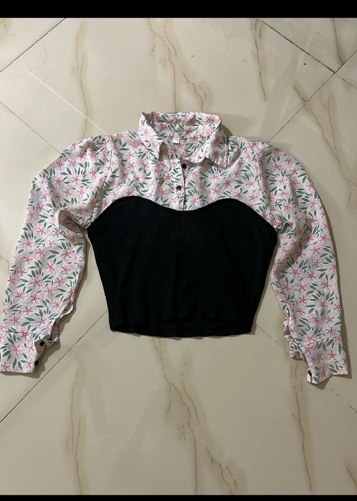 Floral Crop Top Shirt