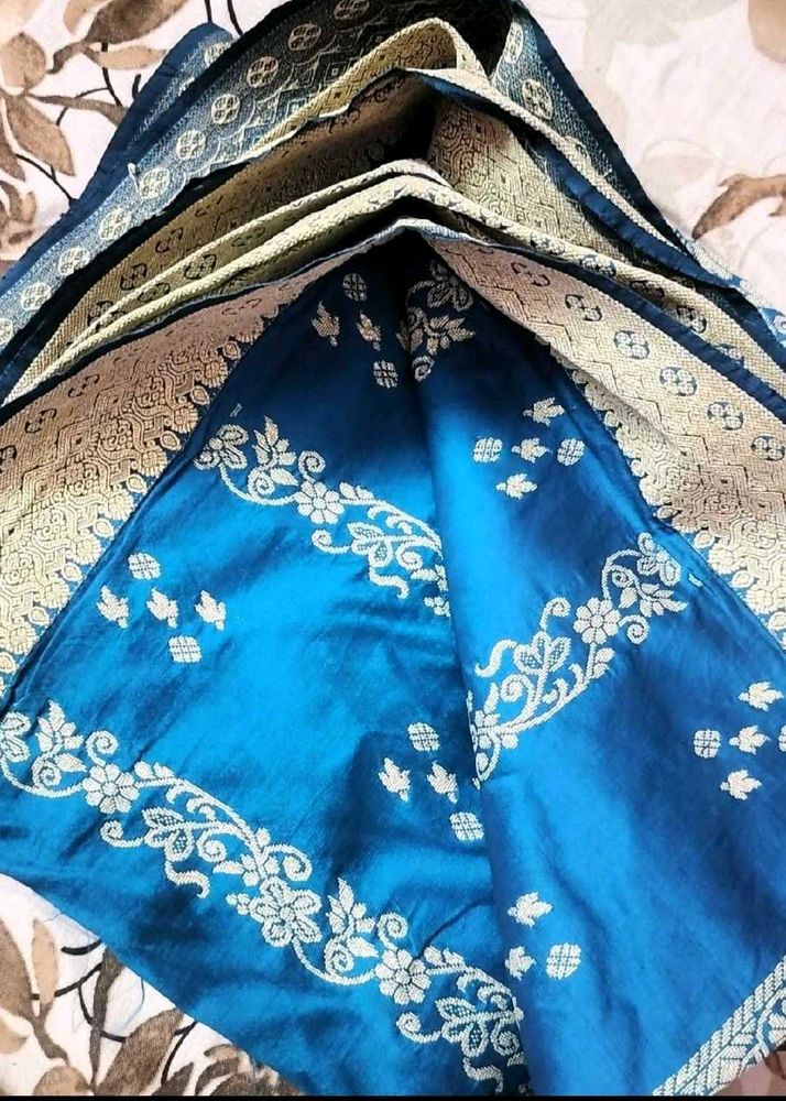 Blue Banarasi Silk Saree