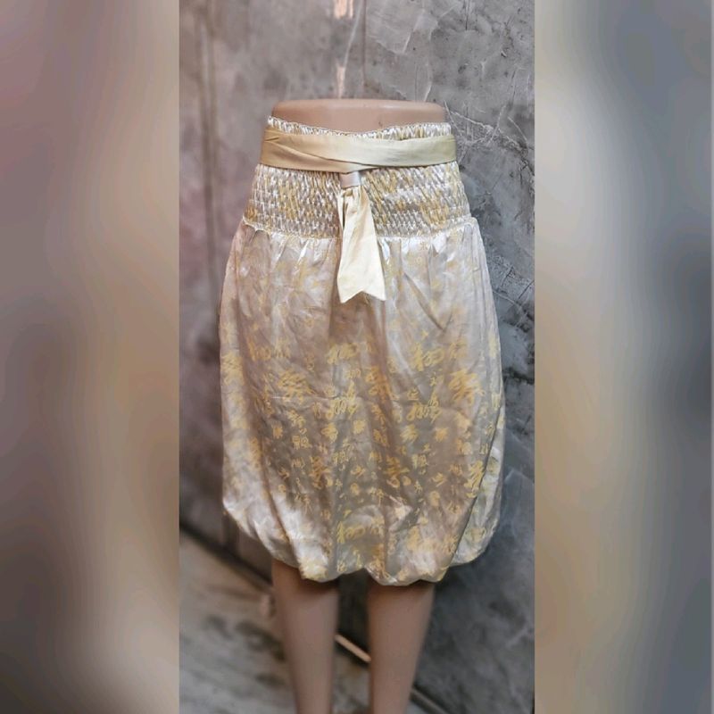 Beige Printed Skirt