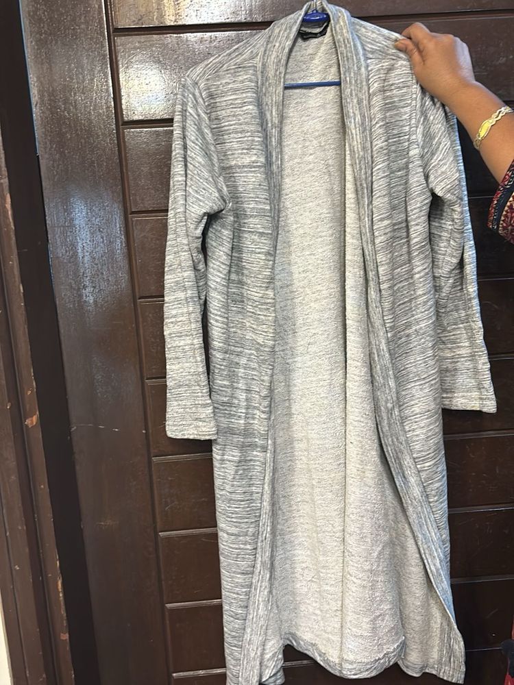 Gray Open Front Shrug/Cardigan