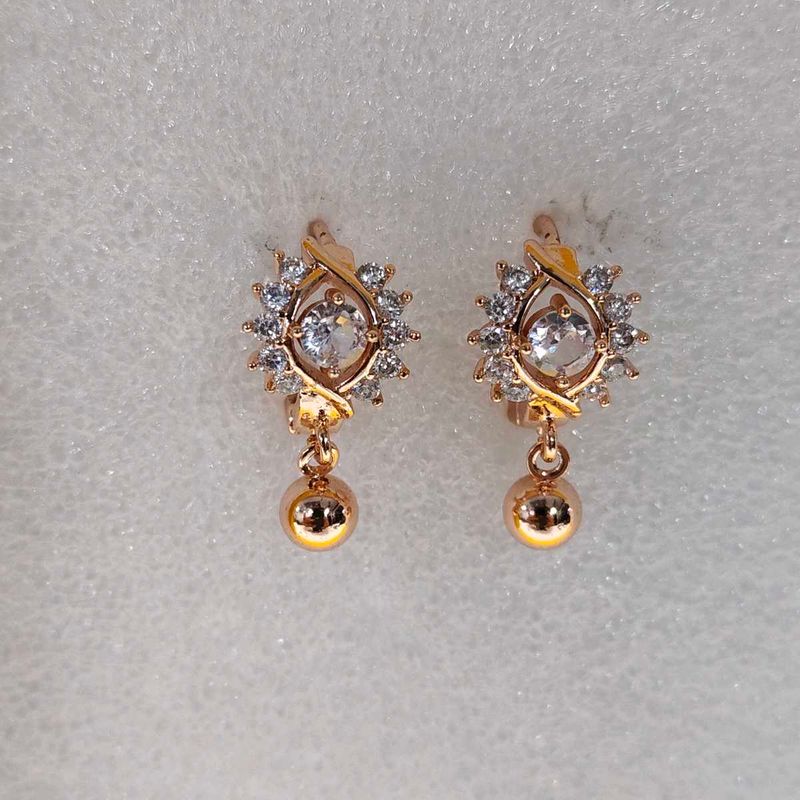 Rose Gold Floral Drop Earrings
