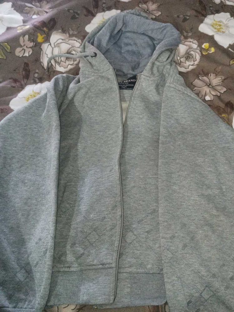 Gray Zip-Up Hoodie