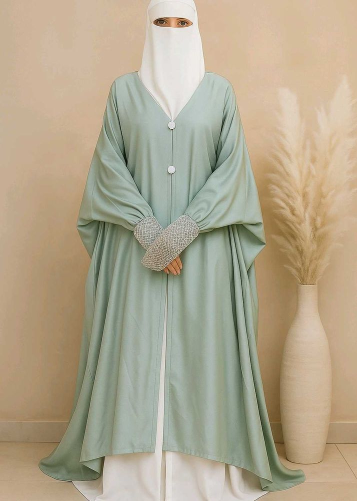 Sea Green 4-Piece Bridal Kaftan Abaya Bhurqa