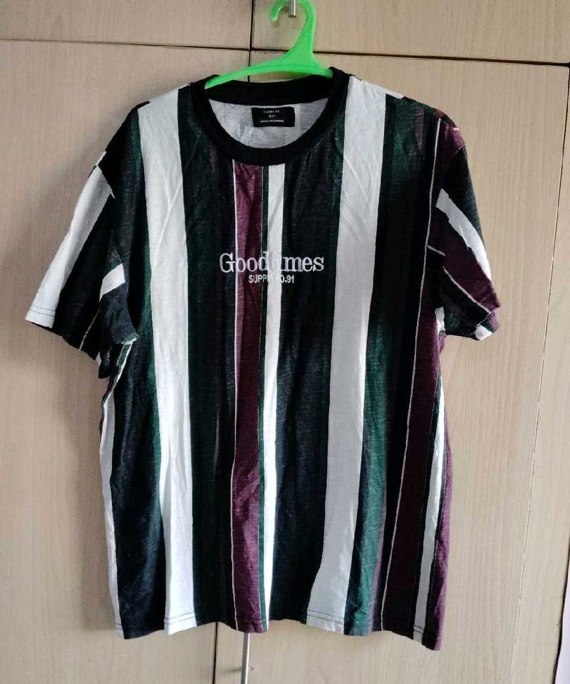 Striped &#39;Good Times&#39; Tee