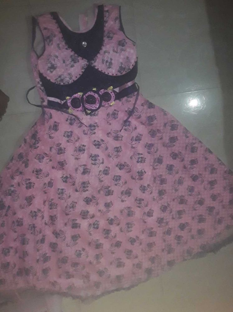 Pink Floral Girls Dress