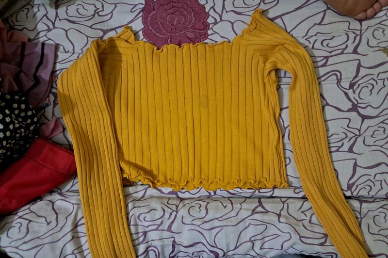 Mustard Off-Shoulder Top