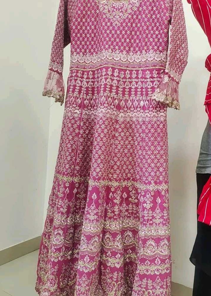 Elegant Pink Embroidered Anarkali