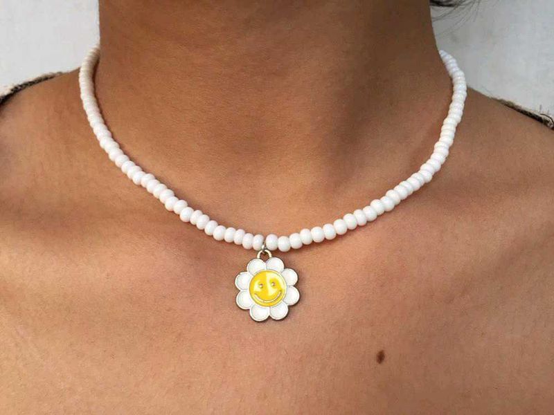 White Beaded  Necklace