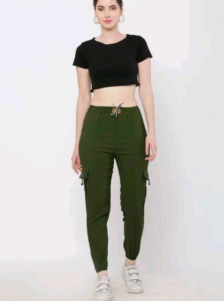 Olive Green Cargo Joggers