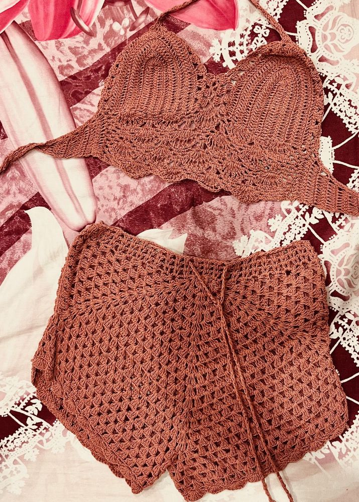Crochet Top &amp; Shorts Set