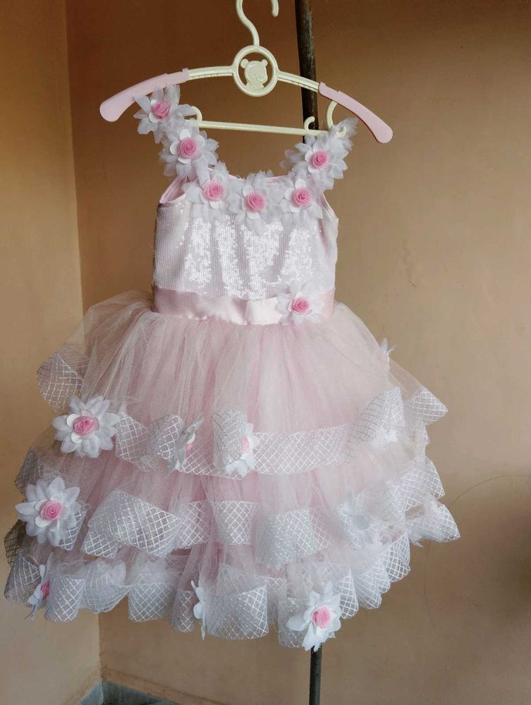 Pink Flower Girl Dress