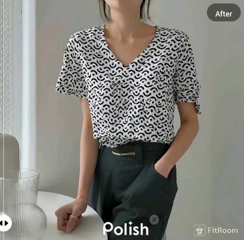 New With Tag Printed Cute Korean Top
