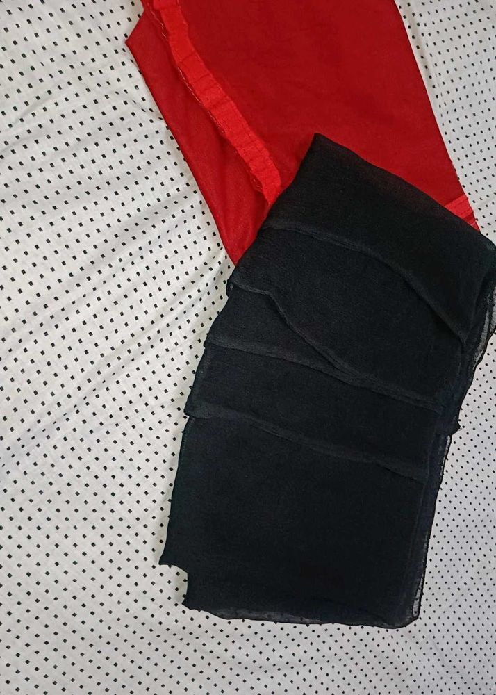 Red and Black Dupatta Set