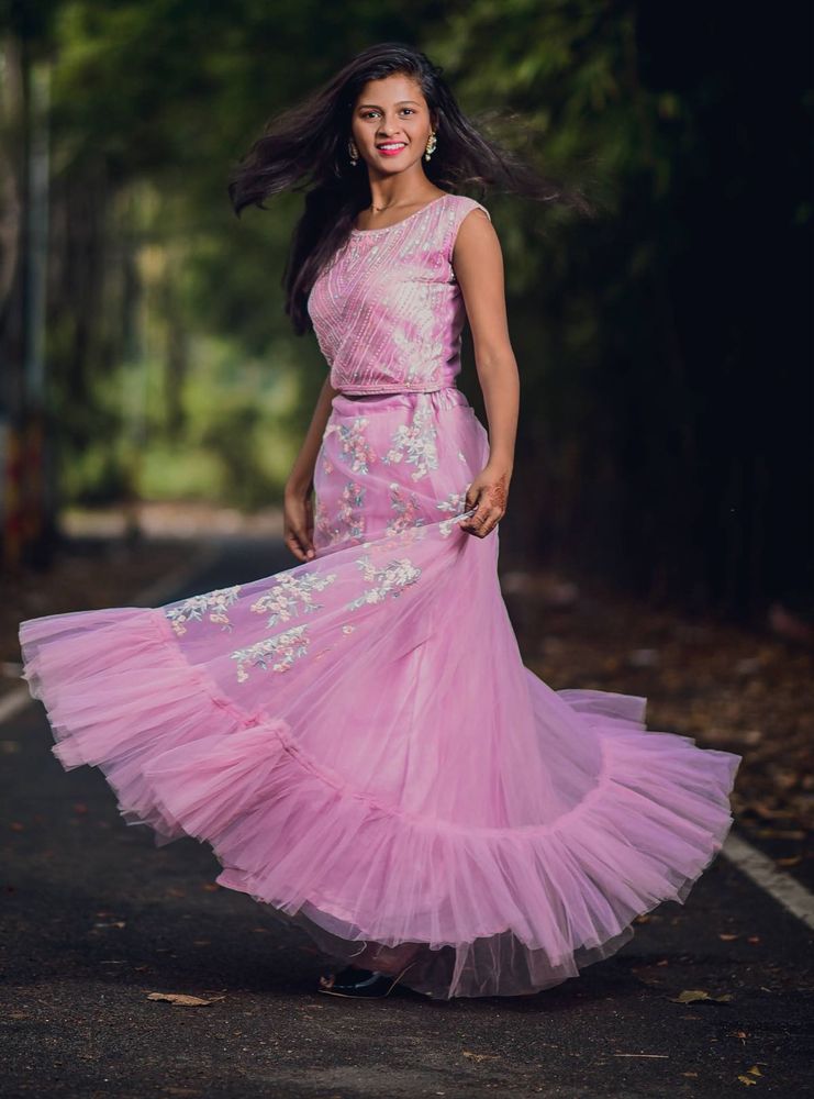 Pink Two-Piece Ruffle Dress