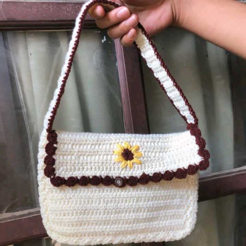Crochet Sunflower Handbag