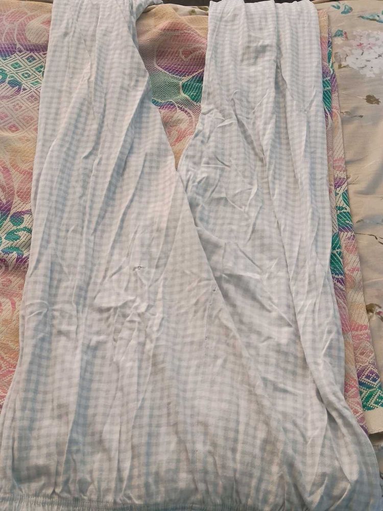 Checked White Ethnic Skirt