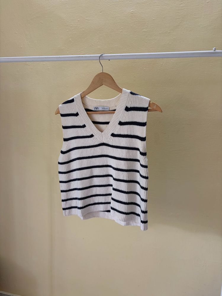 Striped Knit Vest - ZARA