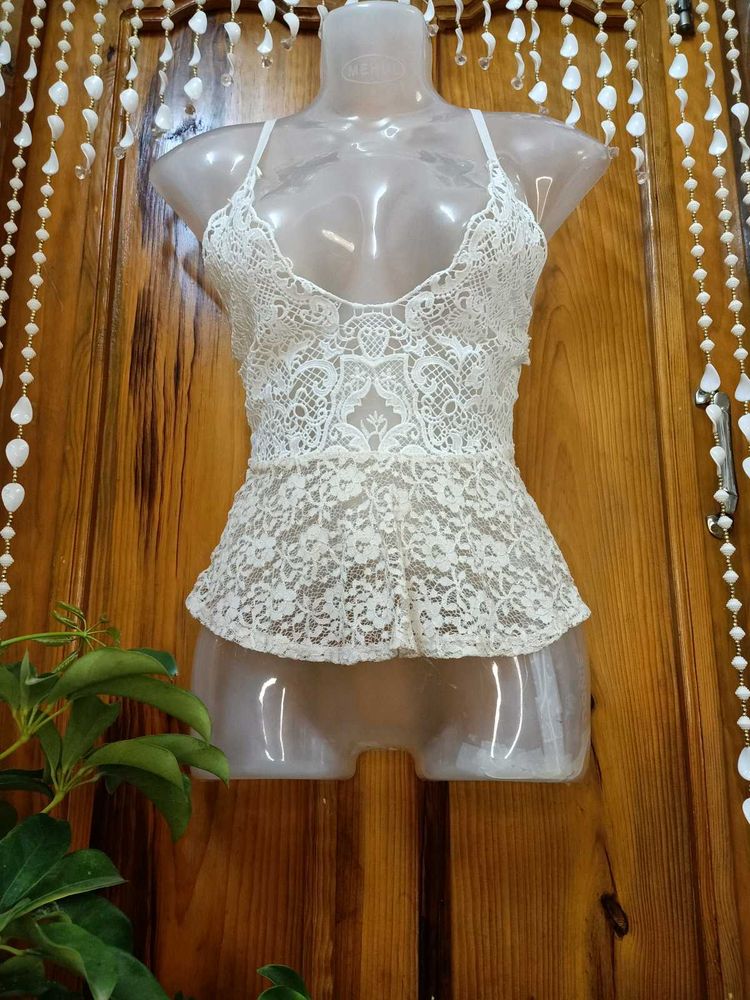 🤍Crocheted Off-white Summer Cami🤍