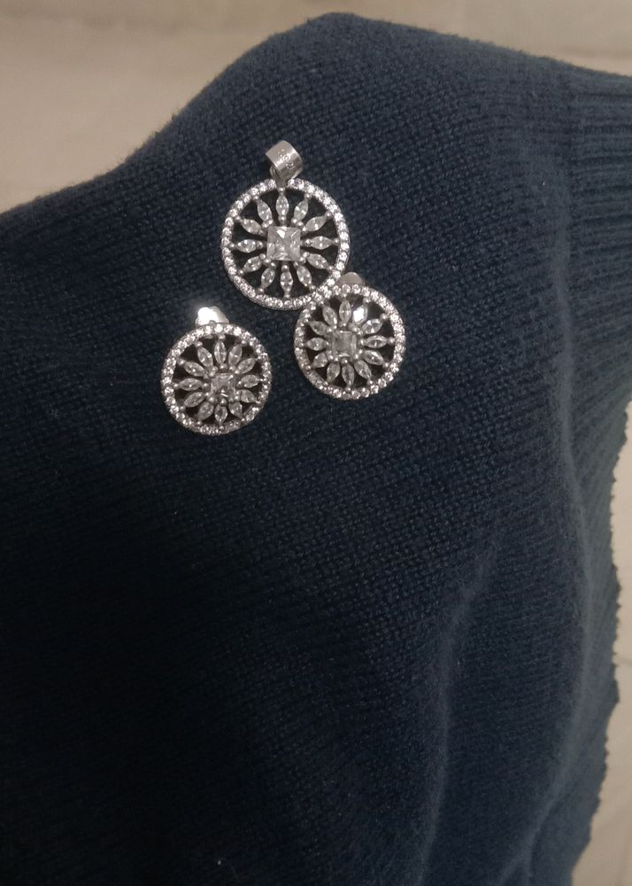 Pure Silver Pendent &amp; earrings