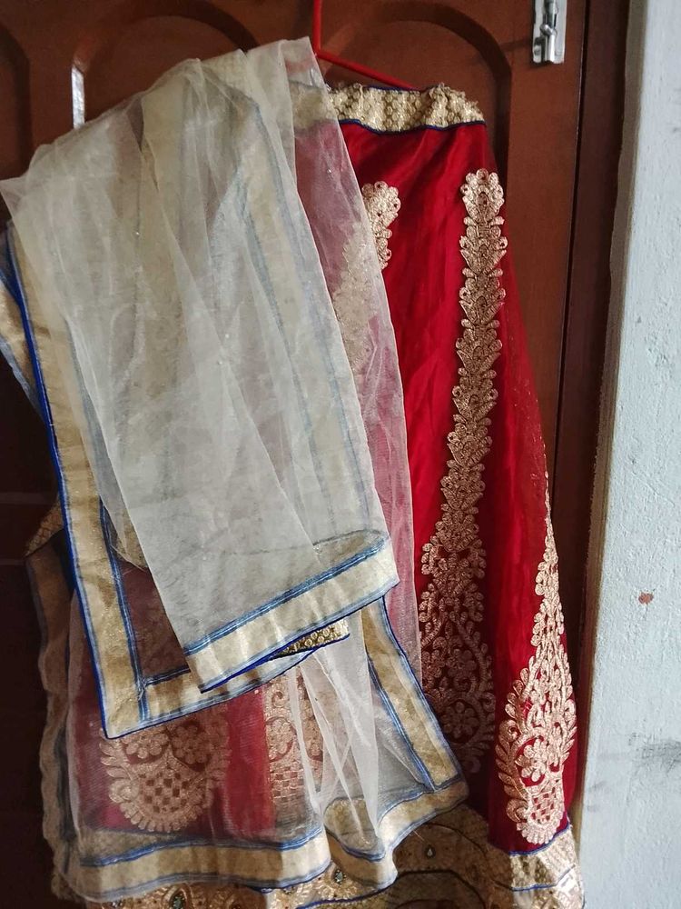 Elegant Red and Gold Lehenga Choli