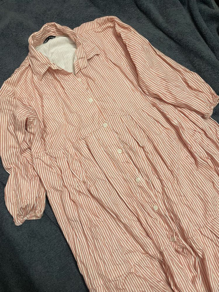 Striped Shirt Dress🤎