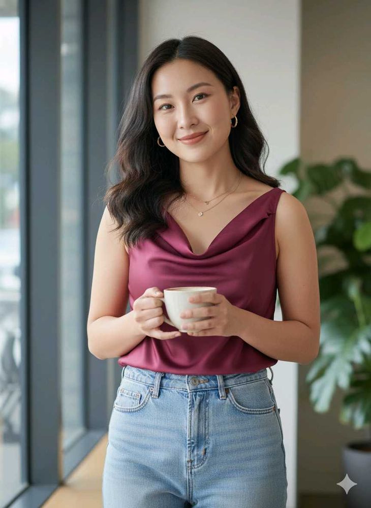 Elegant Cowl Neck Top