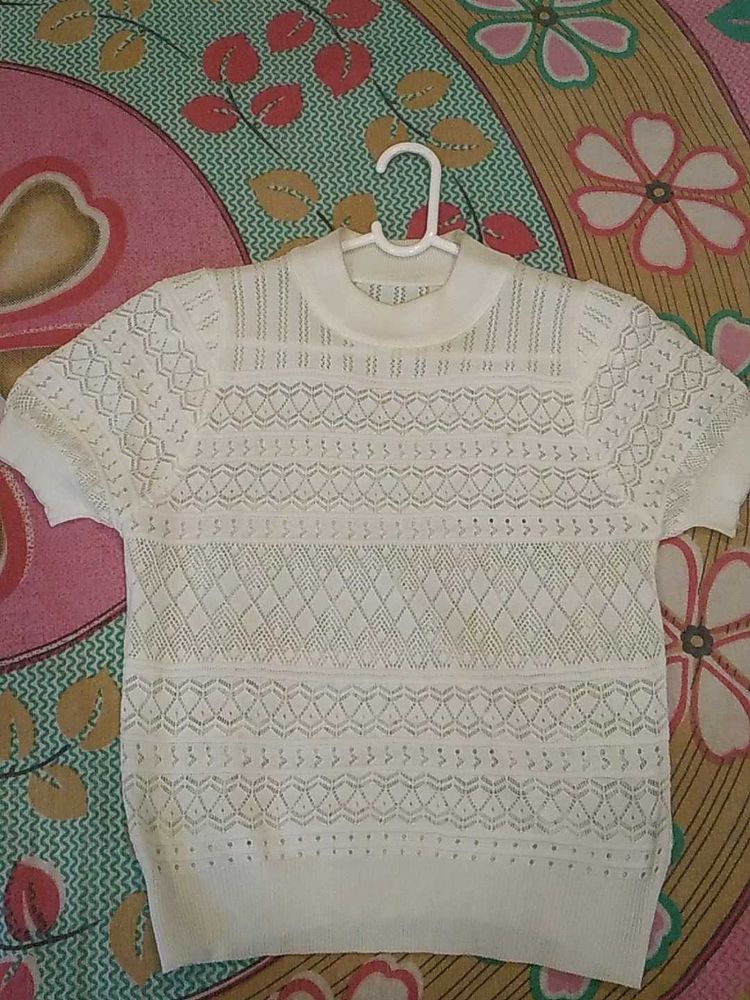 White Top With Cut Out Pattern