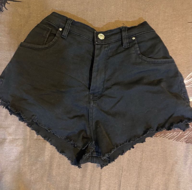 Black Denim Shorts