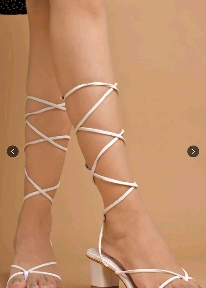 White Strappy Heels