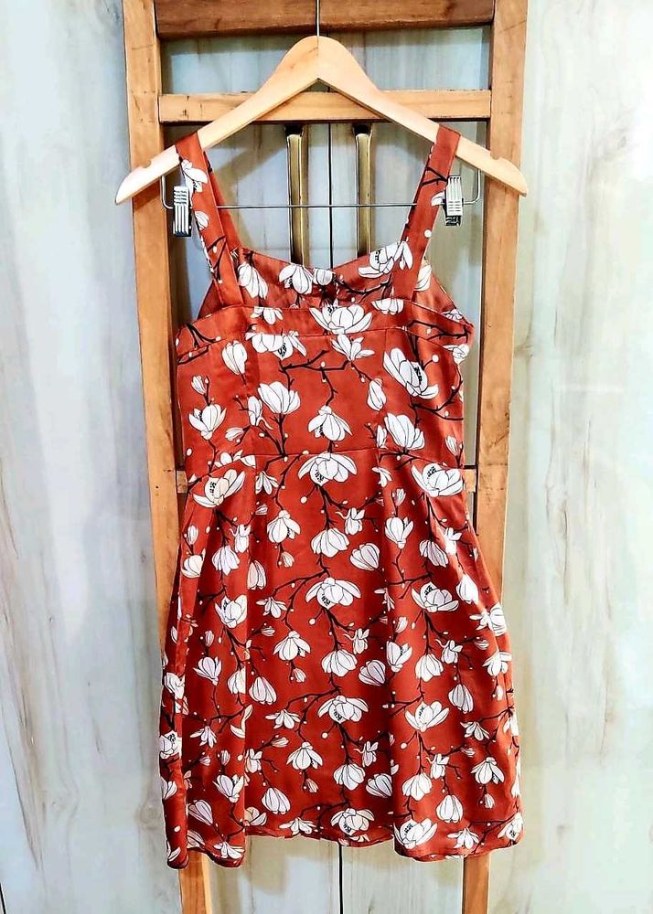 Printed Satin Dress Bust Size-26