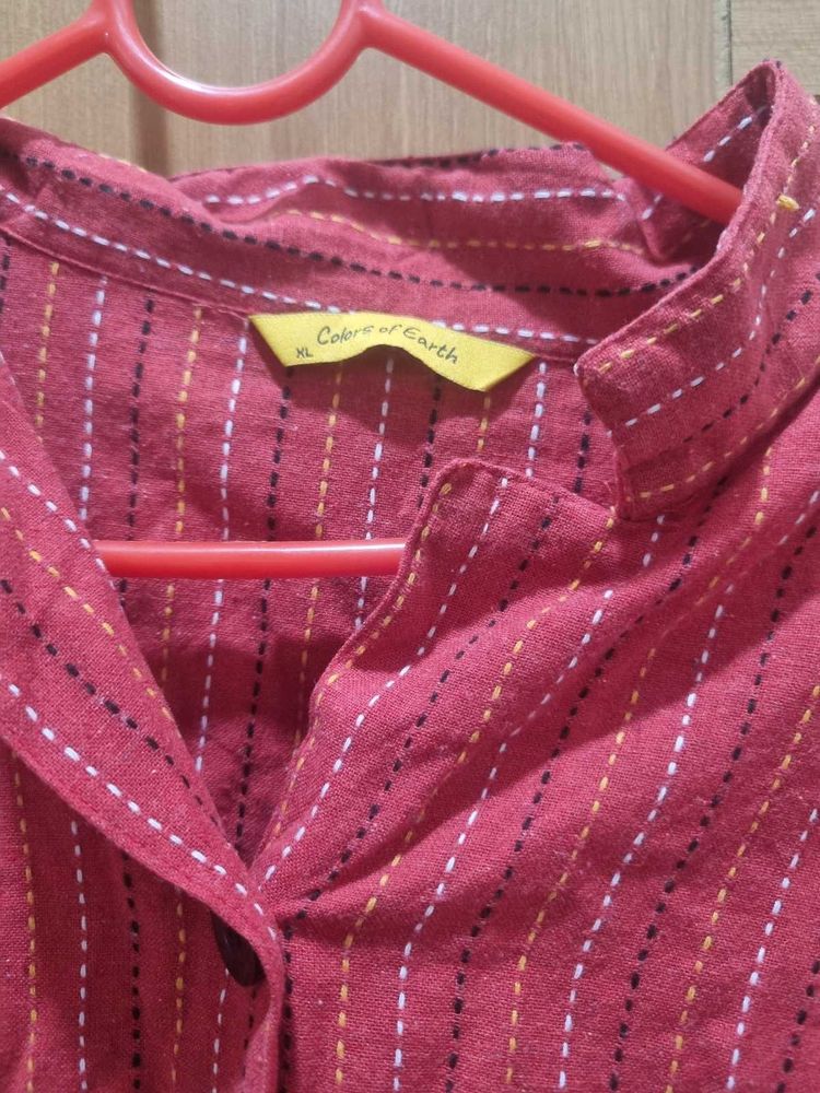 Red Casual Shirt Top
